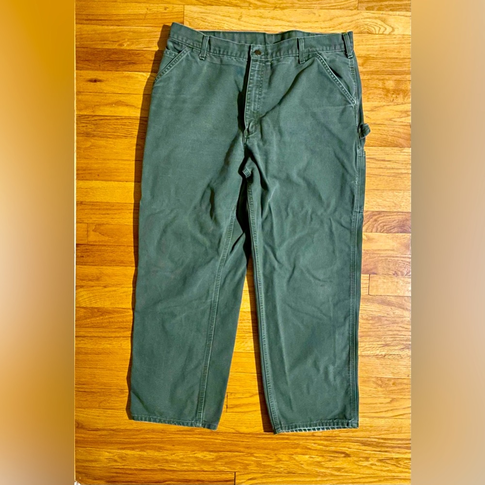 Carhartt Utility Work Canvas Pants Men’s 44x32 Green Unisex Great condition